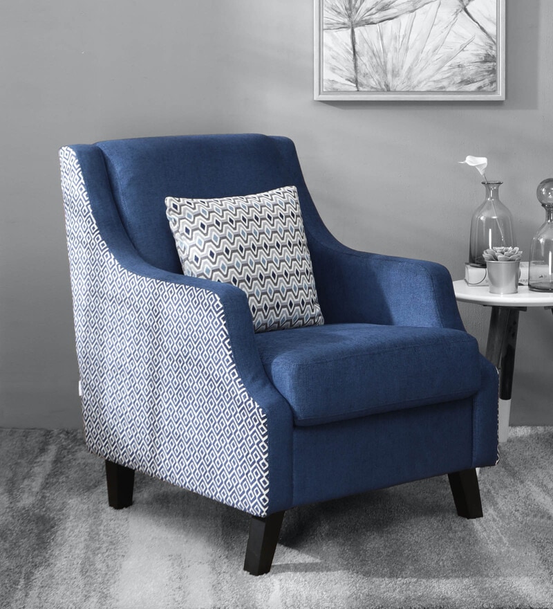 Haaken 1 Seater Sofa In Geometric Blue Colour image