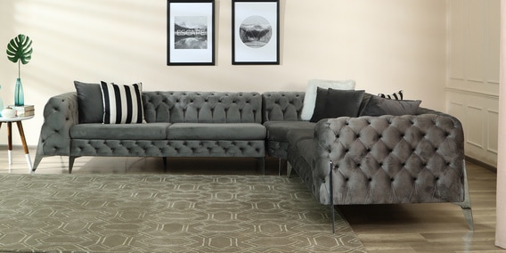 Newscala Corner Sofa in Dark Grey Colour image